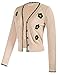 Women's 1950s Pin Up Vintage Embroidery Cardigan Sweater Coat Khaki Size XL