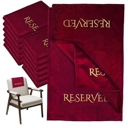 12 Pieces Velvet Reserved Chair Signs for Weddings – Gold