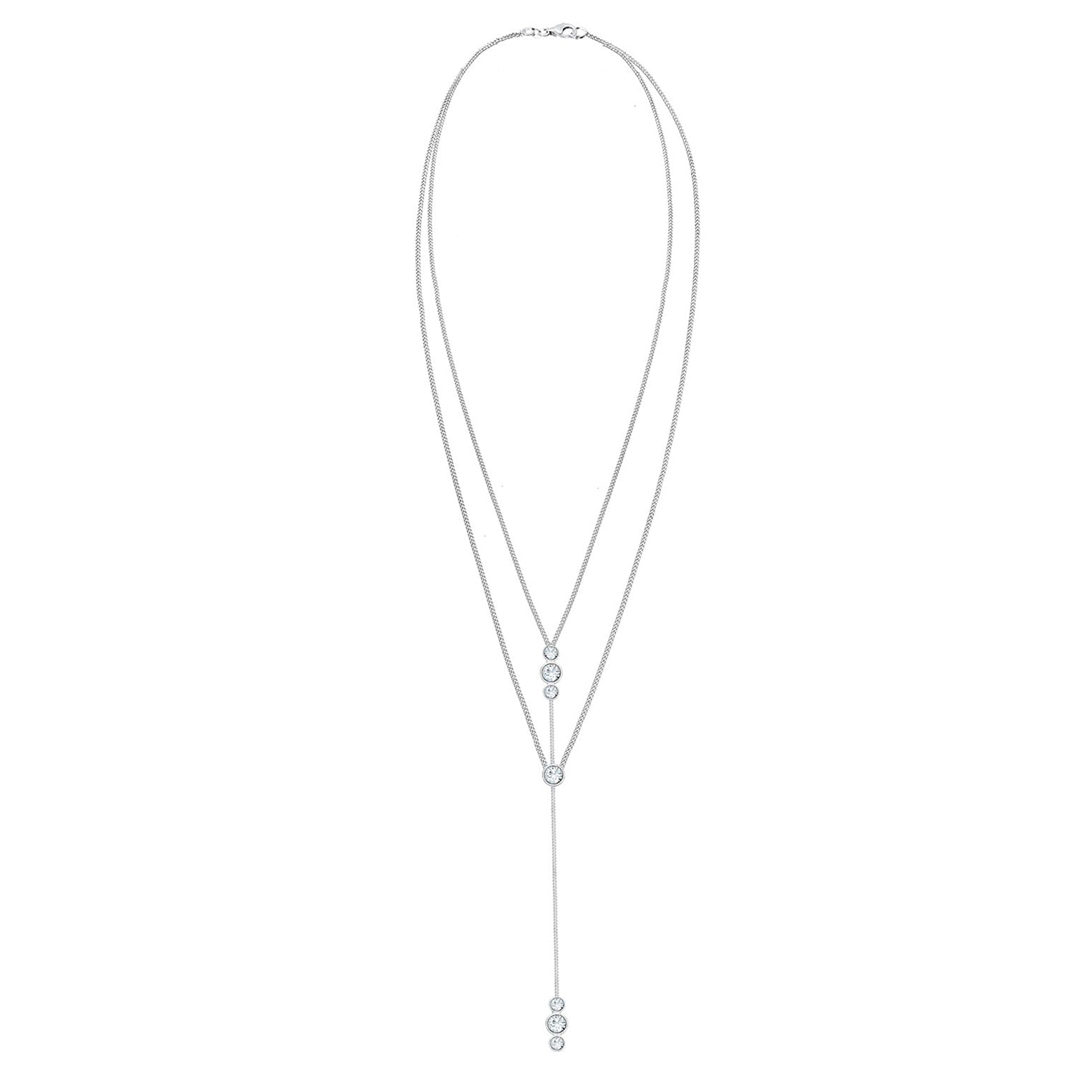Elli Collar en forma Y de mujer con plata, 45 cm