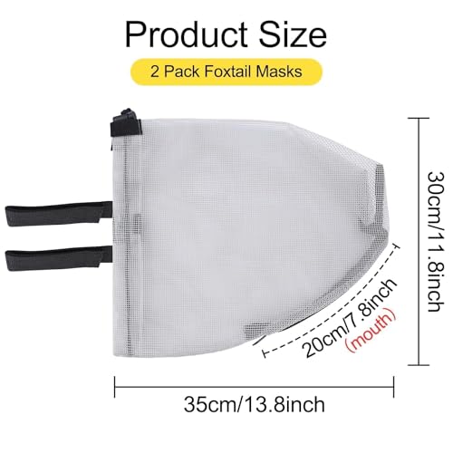 2 peças de máscara de ar para cães rabo de raposa rede de proteção contra mosquitos moscas insetos p