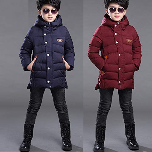Casaco de inverno para meninos com capuz de lã grossa interna para crianças quente casaco acolchoado