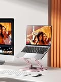 tounee Stojak na laptopa, regulowany uchwyt na komputer z obrotową podstawą o 360°, ergonomiczna podpórka pod laptopa, kompatybilna z MacBook Pro Air, wszystkie laptopy 25.4-39.6 cm, różowy