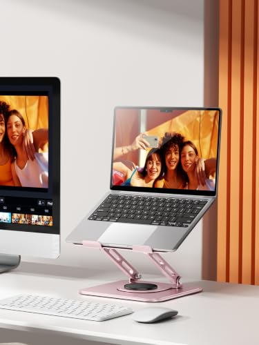 Tounee Support d'ordinateur Portable réglable avec Base rotative à 360°, rehausseur Ergonomique Compatible MacBook Pro/Air et Tous Les PC de 10 à 15.6 Pouces (Rose) – vue 7
