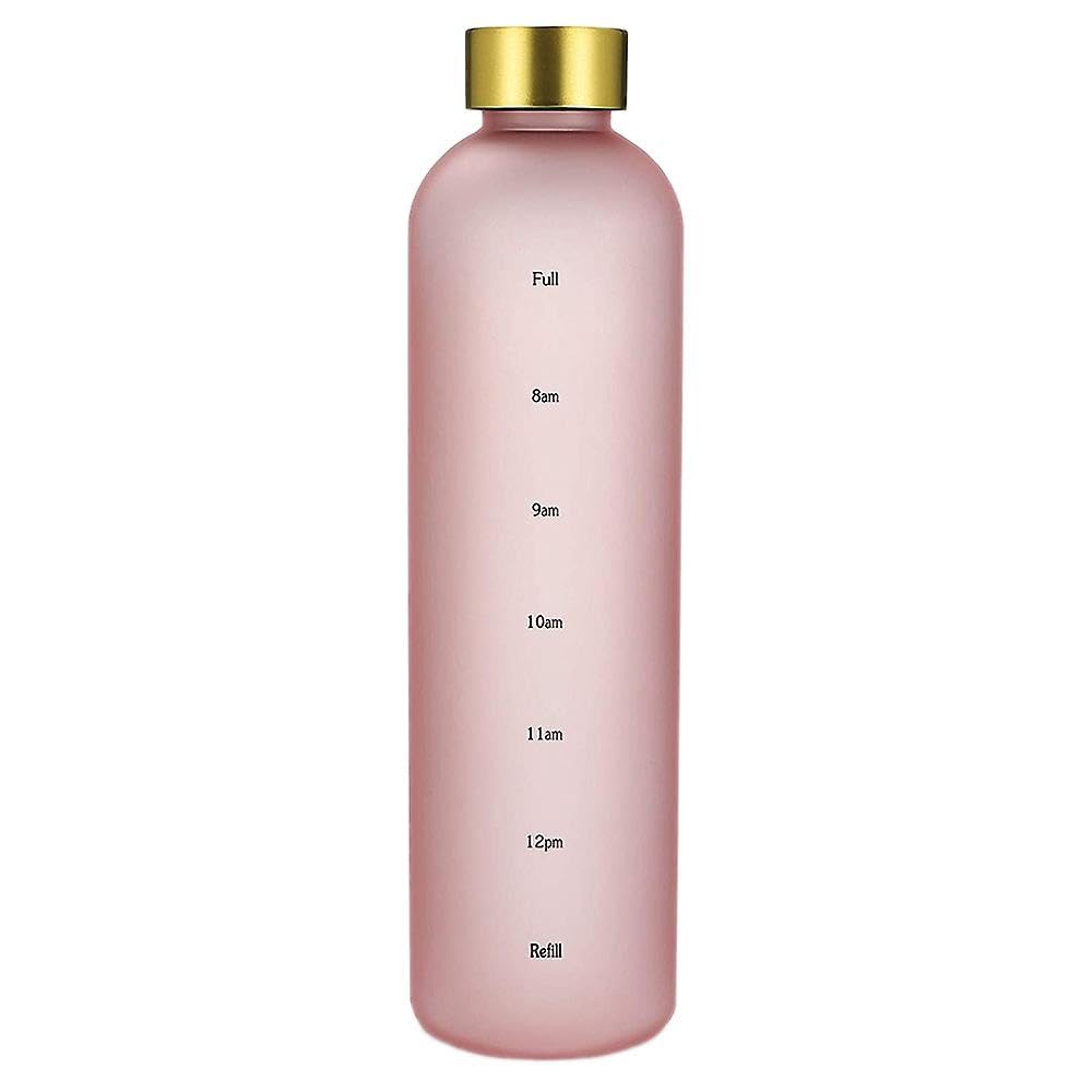 JOYHAPPST Plastic Space Cup Large-Capacity Transparent Frosted Water Cup Copper Lid Water Bottle with Time Ma