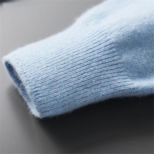 Men's Seamless Wool Knit Pullover - Spring Half High Neck Basic Casual Business Sweater 6