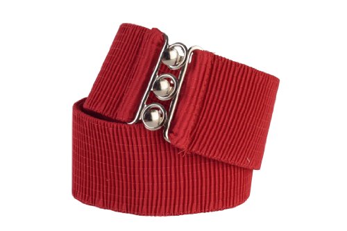 Square Up 2.25 Inch Wide Elastic Fabric Stretch Cinch Belt with 3 Ring Clasp