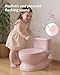 PipNest Realistic Potty Training Toilet - Flushing Sounds, Wipes Storage, Disposable Liners, Easy to Clean for Toddler Boys and Girls, Pink