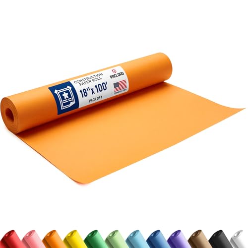 Orange Construction Paper Roll 18" x 100 ft, Made in USA
