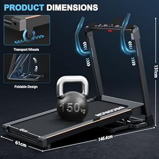 Tapis roulant professionale per la casa Decorcn, pieghevole, con inclinazione, motore silenzioso, piano di corsa di grandi dimensioni,WiFi, Bluetooth, APP, marchio di qualità tedesco