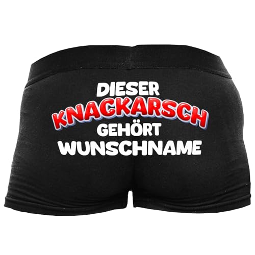 Shirtoo Lustige Herren-Boxershorts mit Spruch Dieser Knackarsch gehört...