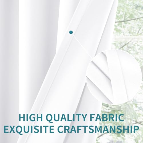 BGment White Kitchen Curtains 36 Inch Length - Short Window Drapes with Rod Pocket Privacy for Cafe Bathroom Window Over Sink, 2 Panels, 42 x 36 Inch by BGment - Image 3