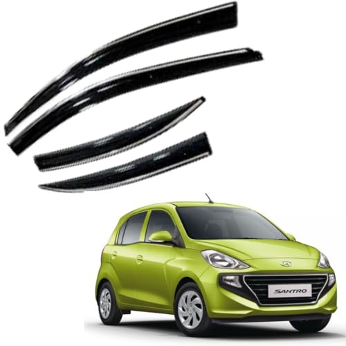 Image of CAR SAAZ Chrome Line Door Visor for Santro (2018-2022)(Set of 4Pcs) | Rain Guard | Wind Deflector