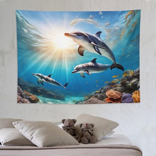 Tapisserie dauphin pour une decoration de chambre zen et cocooning
