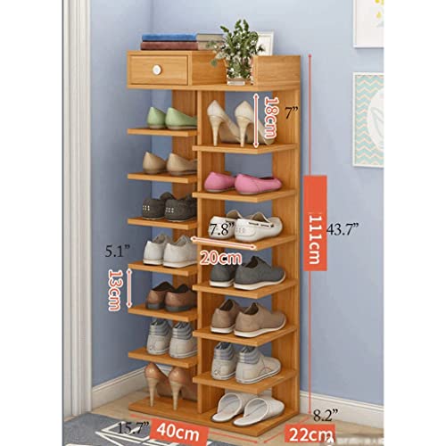 Étagère à chaussures à 8 niveaux avec tiroir de rangement