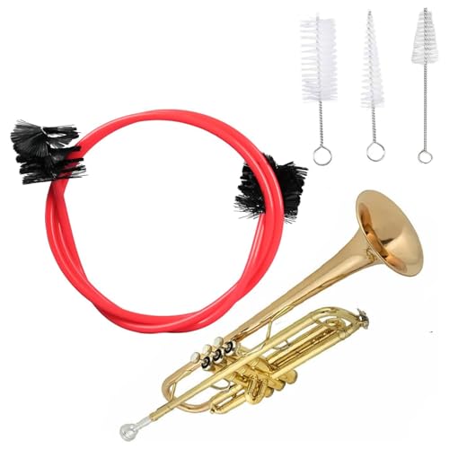 Zestaw do czyszczenia trąbki, 4 szt. końcówki trąbki, szczotki do czyszczenia instrumentów dętych blaszanych, elastyczna szczotka, ustnik, szczotka do zaworów, instrumentów muzycznych