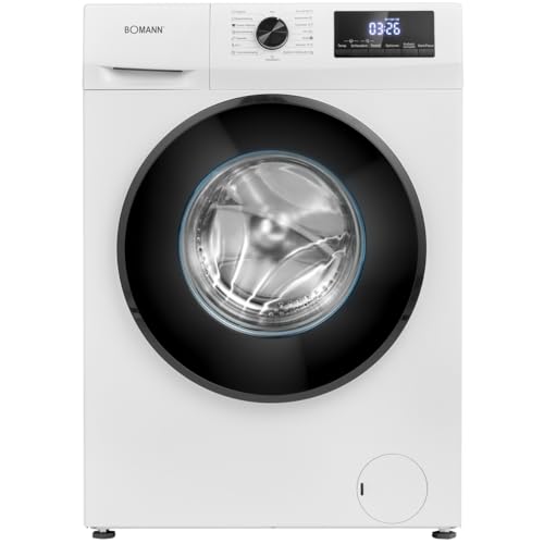 Bomann Waschmaschine 7kg | max. 1400 U/min | 10 Jahre Motor-Garantie | effizienter, leiser & langlebiger Invertermotor | 15 Programme | | LED-Display | Washing Machine | WA 7175 weiß-schwarz