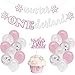 Winter First Birthday Party Decorations Kits, Winter Onederland Banner Snowflakes One Cake Topper Latex Balloons for Winter Baby Girls 1st Birthday Cake Smash Party Supplies