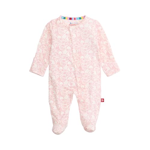 Image of Magnetic Me Girls Modal Magnetic Baby Footie Pajamas | Silky Soft Modal Fabric | Baby Sleepers Available Sizes PRE - 24M