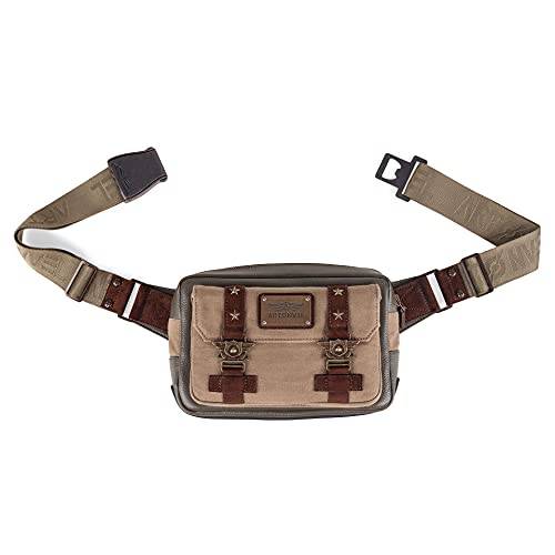 Artonvel - Sacoche Banane ​Moto Military - Cuir de Vachette Pleine Fleur Vintage & Cuir Velours - Imperméable & Léger - Sacoche Ajustable - Ergonomique - Durable - Garantie 3 Ans Cover