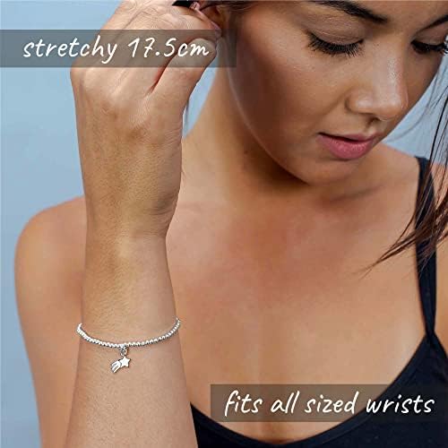 Lu Bella Friendship Bracelets Birthday Gifts For Women. Birthday Gifts For Friends. Personalised Best Friend Silver Charm Bracelet For Her 18th, 21st 40th or 50th Birthday