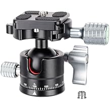 Koolehaoda Tripod Head Mini Ball Head Camera 360 Panoramic Head with 1/4" Screw Arca Type Quick Release Plate 28mm Metal Ball Joint for DSLR Camera Tripod Monopod, Max Load 22lbs/10kg - E1