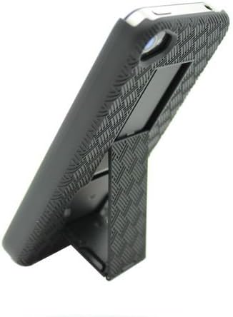 eFuture Black Smart Gear Rubberized hard cover shell Holster Combo with kickstand fit for iphone 4 4G 4S +eFuture's nice Keyring
