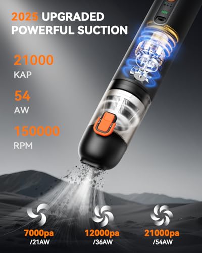 Car Vacuum Rechargeable 21000Pa Powerful Suction Handheld Vacuum Cordless - image 2