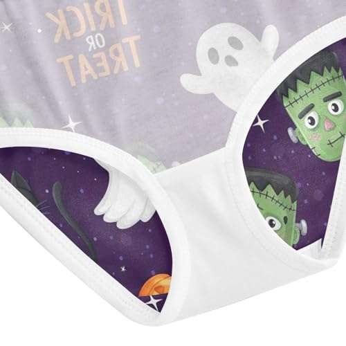 Toddler Panties, Vibrant Halloween Purple Girls' Cotton Brief Underwear, 2–8 Years4