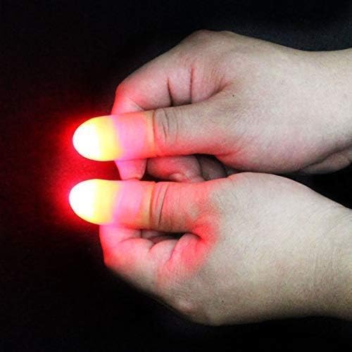 2 Pcs Magic Thumb Lights, Magic Trick Finger Light Up Flashing Finger Thumb Tips Magic Trick Finger Appear Light Household