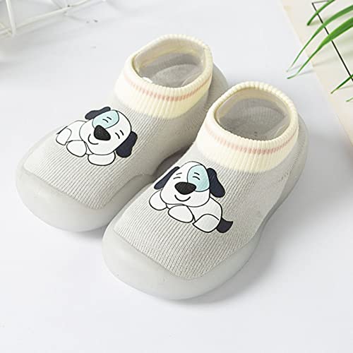 sfdgfhyf Boys Girls Antislip Shoes Baby Home Slippers Cartoon Warm House Slippers for Infant Lined Winter (Grey, 12-18 Months)3