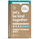 Kind Laundry Detergent Sheets with Powerful Stain-Fighting Enzymes - Biodegradable Plant Powered Eco-Friendly Laundry Soap Sheets - Home or Travel Laundry Detergent (Ocean Breeze, 32 Loads, 10 Pack)