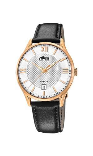 Montre Lotus Homme 18404/A acier doré et cuir noir pour sublimer vos réunions de travail
