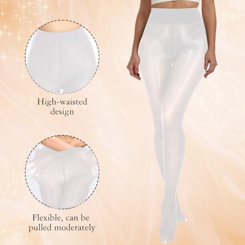 Image of Buauty Shimmer Tights for Women, Shiny Oil Pantyhose Stockings, Oil Bright Shaping Tight Ultra Shiny Sheer Tights High Waist
