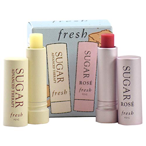 Fresh Color and Care Lip Kit - Mini Duo Lip Balm Treatment Gift Set:: Sugar Rose Tinted Lip Treatment SPF 15, and Sugar Lip Treatment Advanced Therapy