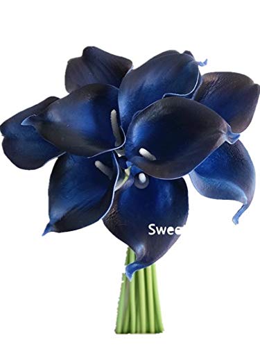 Sweet Home Deco Navy Blue Calla Lily Bouquet