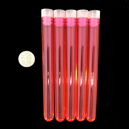 Plastic Test Tubes 150 X 16mm For Shots,Wedding Favours,With Cap, Hot Pink, 16 Pieces