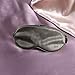 THXSILK 100% Natural Silk Sleep Eye Mask with Elastic Strap 25 Momme, Extremely Soft & Smooth, Blindfold for Full Night Sleep, Travel, Nap (Charcoal)