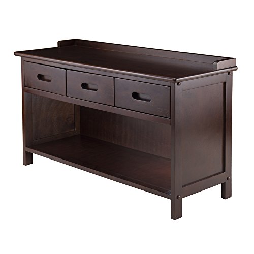 Winsome Adriana Bench, 38.27" W X 14.17" D X 21.85" H, Walnut/Espresso #TOP3