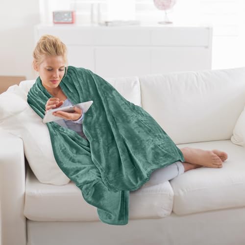 Image of Utopia Bedding Fleece Blanket Throw Size Celadon 300GSM Luxury Anti-Static Fuzzy Soft Microfiber Blanket for Couch, Sofa and Bed (50x60 Inch)