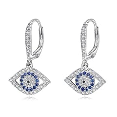 Silver-Evil Eye Earrings Dangle