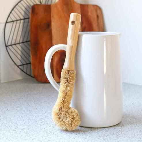 Natural Bristle Water Cup Brush With Birch Wood Handle - Thorough Cleaning For Cups And Containers, Eco-Friendly And Versatile Kitchen Tool #TOP7