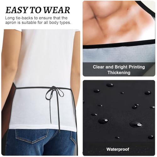 PYRUVAE Muskelmann Grillschürze für Männer Kochschürze Küchenschürze Lustige Schürze Wasserdichte für Herren Damen Geschenk für Party Costume Grill (2)