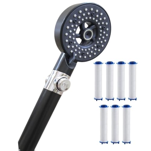 Cabezal de Ducha de Alta Presión con Filtro, 6 Modos para efecto SPA, ideal para ahorrar agua y para el cuidado de la piel en zonas de agua dura, Alcachofa de Ducha Antical + Filtros de Repuestos