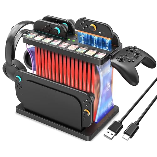 Stazione organizer per giochi con stazione di ricarica del controller,