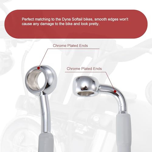 Image of 52.8 inch Total Length Dyna /Softail Front Brake Line Extended Hydraulic Hose Steel Braided for 2007-2017 Some Dyna, 2000-2015 Some Softail Bikes with a 16 inch Ape Handlebars