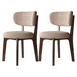 ZDFTGKM Lot de 4 chaises de Salle à Manger en Bois rembourrées, Style Moderne du Milieu du siècle, avec Pieds Solides, pour Cuisine, Salon, Restaurant, Noyer et Kaki, 2 pièces
