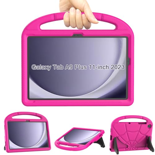 Kids Case for Samsung Galaxy Tab A9 Plus 11 inch 2023, Mansiruyi Lightweight Shockproof Samsung A9+ Plus Tablet Case with Handle Stand for Samsung Galaxy A9 Plus Tablet (SM-X210/X216/X218) -Pink