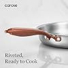 CAROTE 7-Piece Tri-Ply Stainless Steel Frying Pan Set, Skillet Set 8"/10"/12", Induction Compatible, Oven & Dishwasher Safe, Gold Handle #4