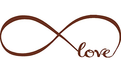 Wall Stickers Bedroom Decor Infinity Symbol Word Love Vinyl Art Decal (22'' X 61'', Brown)