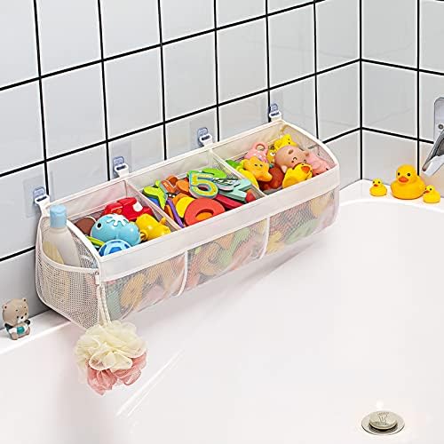 Bath Toy Storage,Bathtub Toy Storage,Hanging Organizer Mesh Bag.Storage and Sorting,Bath Toy Storage bag. (white)